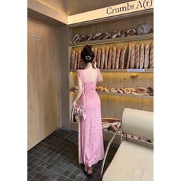 (Có Bigsize) Đầm Maxi Chấm Bi Cổ Vuông Bèo Nhún Dáng Ôm Tôn Dáng Hoạ Tiết Bi Mới Đi Biển Anan.clothing 8