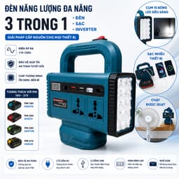 Đế Chuyển 21v-24v Lên 220v Tích Hợp Đèn Led, Đa Dạng Ổ Cắm, Cổng Usb Tiện Lợi 1