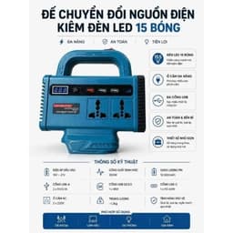 Đế Chuyển 21v-24v Lên 220v Tích Hợp Đèn Led, Đa Dạng Ổ Cắm, Cổng Usb Tiện Lợi 4