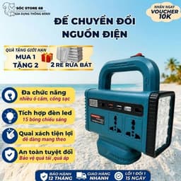 Đế Chuyển 21v-24v Lên 220v Tích Hợp Đèn Led, Đa Dạng Ổ Cắm, Cổng Usb Tiện Lợi 2