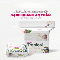 Khăn khô cho bé Mamamy 100% sợi tự nhiên và rayon Tropical gói 160 tờ mềm, dai, sạch cực 2