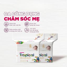 Khăn khô cho bé Mamamy 100% sợi tự nhiên và rayon Tropical gói 160 tờ mềm, dai, sạch cực 3