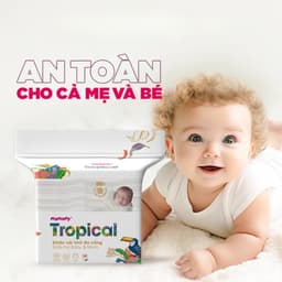 Khăn khô cho bé Mamamy 100% sợi tự nhiên và rayon Tropical gói 160 tờ mềm, dai, sạch cực 4