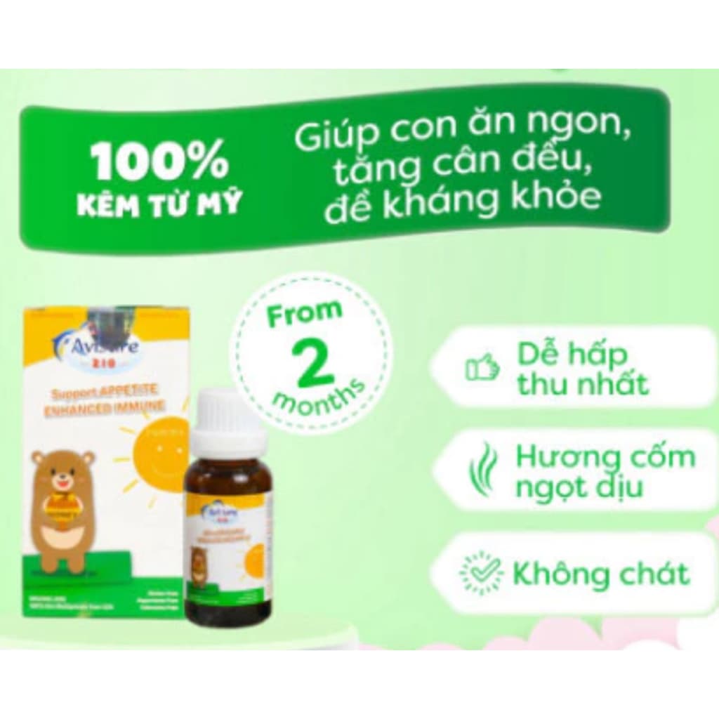 Avisure Zio Kẽm sinh học cho bé,bổ sung Kẽm hữu cơ giúp bé ăn ngon ,< BUNBUN SHOP