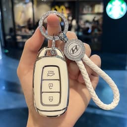 Ốp Chìa Khóa Xe Hyundai Smartkey 3 Nút TPU Dành Cho Accent 2018-2020, Kona, SantaFe Chống Trầy Xước, Chống Va Đập 5