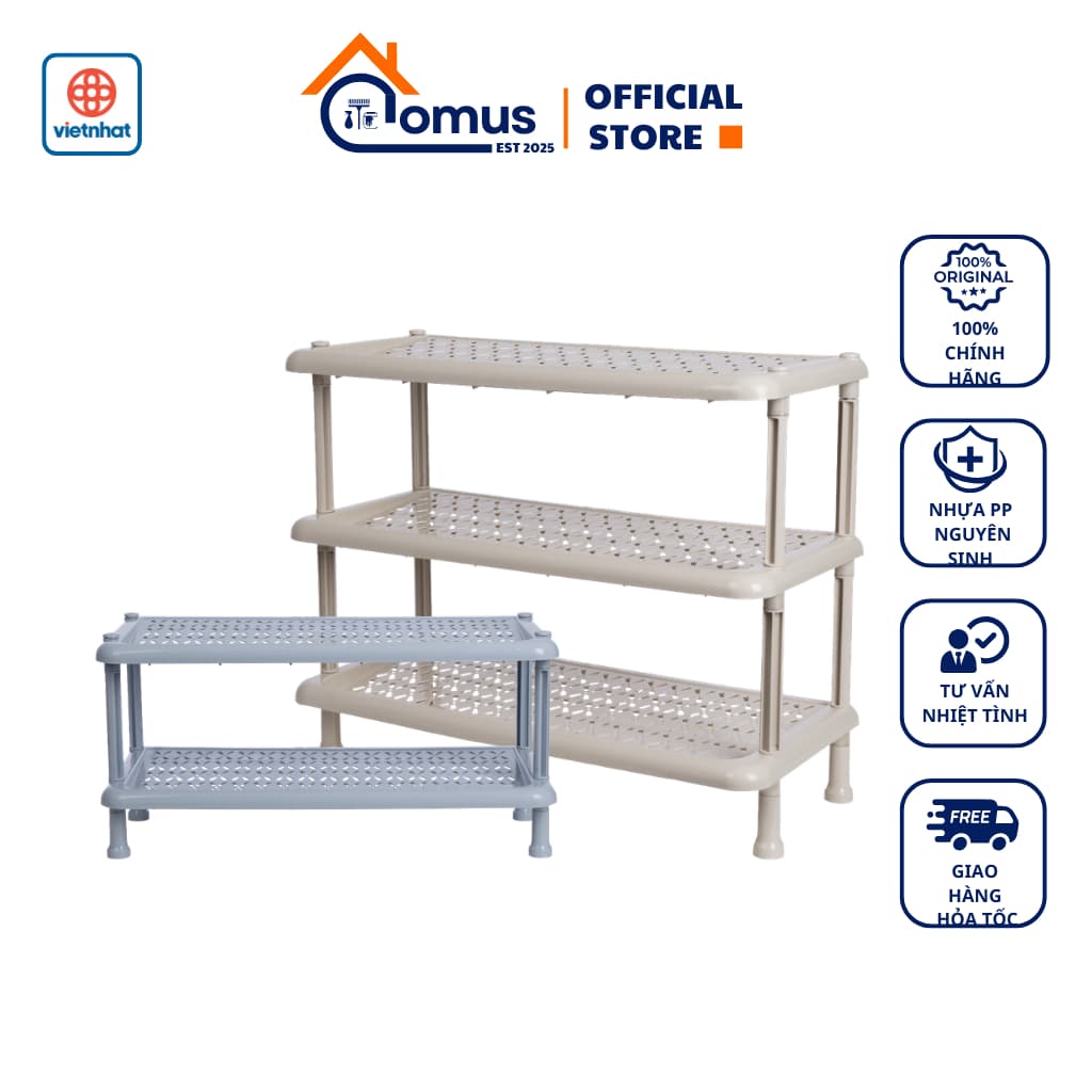 Kệ Giày Dép Việt Nhật 5515-2/5515-3, Kệ Đựng Dép Nhựa Đa Năng Gọn Gàng Tiết Kiệm Không Gian - DOMUS