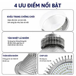 Đèn LED Nhà Xưởng Highbay HALEDCO 100W 150W 200W 250W | Đèn LED Công Nghiệp Siêu Sáng, Đèn Kho Xưởng, Tiết Kiệm Điện 6