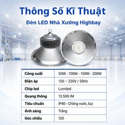 Đèn LED Nhà Xưởng Highbay HALEDCO 100W 150W 200W 250W | Đèn LED Công Nghiệp Siêu Sáng, Đèn Kho Xưởng, Tiết Kiệm Điện 8