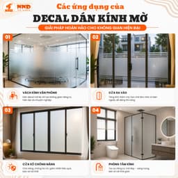 Giấy Decal Dán Kính Mờ CAO CẤP, Dán Kính Văn Phòng Chống Nhìn Trộm Khổ 1.2m 2