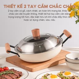 Chảo gang tráng men thủ công La gourmet, chống dính tự nhiên an toàn sức khỏe 4