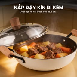 Chảo gang tráng men thủ công La gourmet, chống dính tự nhiên an toàn sức khỏe 6