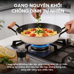Chảo gang tráng men thủ công La gourmet, chống dính tự nhiên an toàn sức khỏe 2