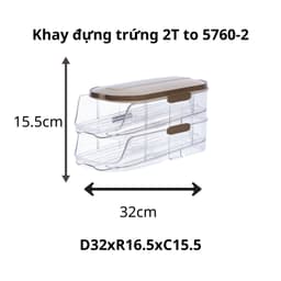 Khay Đựng Trứng Việt Nhật 5760-2/5760-3, Hộp Đựng Trứng Tủ Lạnh Có Nắp Bền Đẹp - DOMUS 5