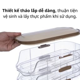 Khay Đựng Trứng Việt Nhật 5760-2/5760-3, Hộp Đựng Trứng Tủ Lạnh Có Nắp Bền Đẹp - DOMUS 2