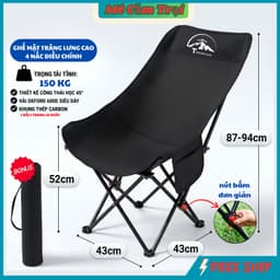 Ghế Gấp Gọn Camping Tmountain, Ghế Xếp Dã Ngoại Du Lịch Ngoài Trời Chịu Tải 150kg Gấp Gọn Dễ Dàng 1