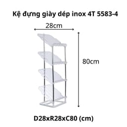 Kệ Giày Dép Inox 4 Tầng, Giá Đựng Giày Dép Đa Năng Chắc Chắn Tiết Kiệm Diện Tích - DOMUS 2