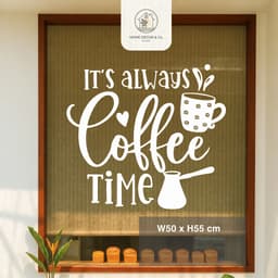 Decal Trang Trí quán Cà phê, Decal Dán Tường Slogan, Decan, Tranh Dán Kính 4