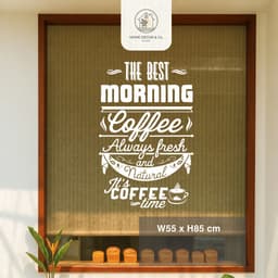 Decal Trang Trí quán Cà phê, Decal Dán Tường Slogan, Decan, Tranh Dán Kính 8