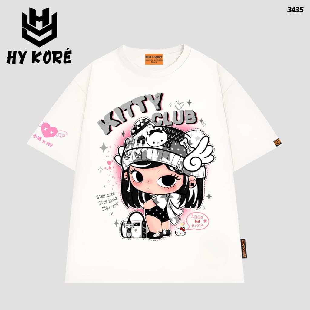 Áo Thun HY KORÉ XIAOMAN COOL ANGEL 3435 Form Rộng Localbrand Oversize Unisex Vải Cotton 75% Nam Nữ Mặc Đẹp