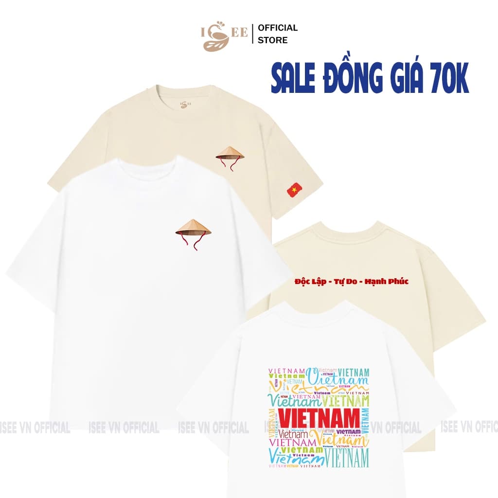 [SALE 70%] Tổng hợp giảm giá Áo thun bé trai, bé gái ISEE VN chất cotton 4c premium thấm hút, chất vải dày dặn SALE 04