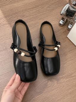 Giày Sục Nữ Quai Ngang SETINA Da Mềm Quai Đôi Mũi Vuông Bo Đế Bệt Phong Cách Tối Giản GSD200 7