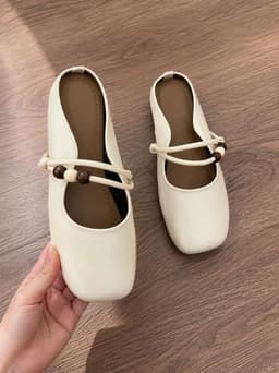 Giày Sục Nữ Quai Ngang SETINA Da Mềm Quai Đôi Mũi Vuông Bo Đế Bệt Phong Cách Tối Giản GSD200 8