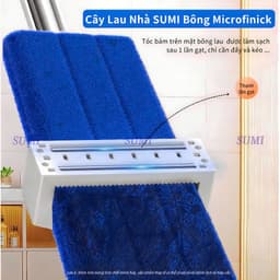 Bộ Cây Lau Nhà Mirofinick Tự Vắt SUMI Thế Hệ Mới, Cây Chổi Lau Nhà Đa Năng Làm Sạch Thông Minh 9