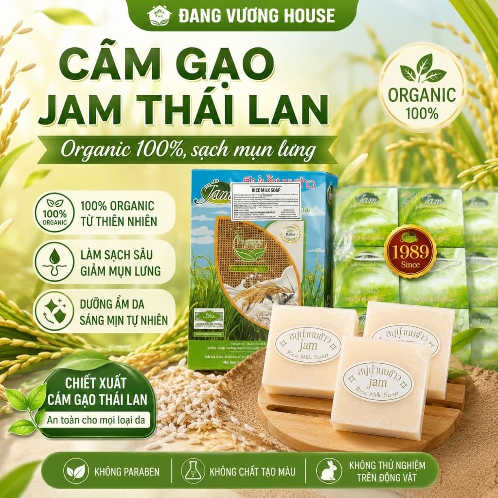 Xà Phòng Cám Gạo Thái Lan JAM RICE MILK SOAP 65gr