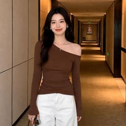[Có Bigsize 45-85kg] Áo Thun Nữ Trễ Vai Tay Dài Limo Form Ôm Body Thun Gân Co Giãn Sang Chảnh MS290 2