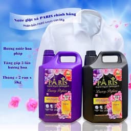 Nước Giặt Xả Paris Luxury Perfume 5IN1 Can 5Kg – Hương Nước Hoa Cao Cấp, Đánh Bay Vết Bẩn, Lưu Hương Lâu, Tiết Kiệm 5