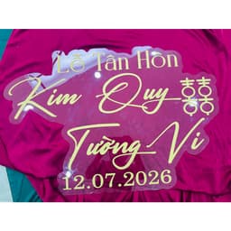 TA 147 - bảng tên đám cưới mica trong/ bảng trang trí gia tiên/ decor tiệc cưới hỏi 2