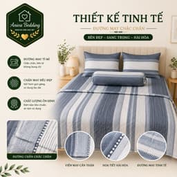 Bộ Chăn Ga Gối Lụa Tencel 5 Món Aniva Bedding 1m8x2m - Ga Bọc Nệm Cao 5-25cm, Mền 200x220cm, Mềm Mại Thoáng Mát 5