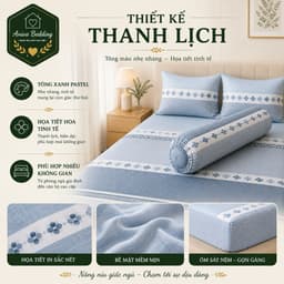 Bộ Ga Gối Lụa Tencel 4 Món Aniva Bedding 1m6x2m - Ga Bọc Nệm Cao 5-25cm, Vỏ Gối Ôm Khóa Kéo, Mềm Mại Thoáng Mát 4