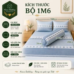 Bộ Ga Gối Lụa Tencel 4 Món Aniva Bedding 1m6x2m - Ga Bọc Nệm Cao 5-25cm, Vỏ Gối Ôm Khóa Kéo, Mềm Mại Thoáng Mát 6