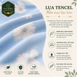 Bộ Ga Gối Lụa Tencel 4 Món Aniva Bedding 1m8x2m -Ga Bọc Nệm Cao 5-25cm, Vỏ Gối Ôm Khóa Kéo 35x100 3