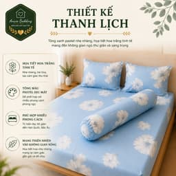 Bộ Ga Gối Lụa Tencel 4 Món Aniva Bedding 1m8x2m -Ga Bọc Nệm Cao 5-25cm, Vỏ Gối Ôm Khóa Kéo 35x100 4