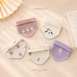 Set 5 Yếm Tam Giác Xô Muslin cao cấp 2 Lớp – Yếm Thấm Nước Cho Bé Sơ Sinh Đến 2 Tuổi 3