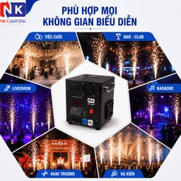 Máy phun tia lửa lạnh NIKA LIGHTING 450W 600W điều khiển DMX cho sân khấu, tiệc cưới, sự kiện 8