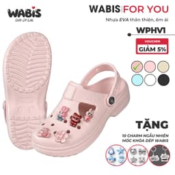[Tặng Charm + Móc Khóa Chính Hãng] Dép Sục WABIS Platform Happiness V1 Đế 3cm Thoáng Khí, Êm Chân, Chống Trượt [WPH-V1] 4