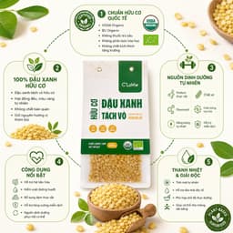 Đậu xanh tách vỏ hữu cơ C'LaVie 200g (Gói) 2