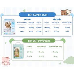 Combo 4 Bịch Bỉm ngày siêu mỏng Nature Love Mere siêu mềm mịn cho bé khô thoáng cả ngày, chống hăm 2