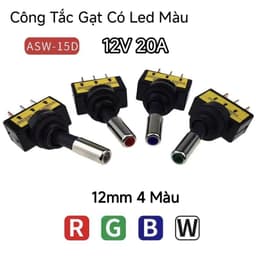 Toggle Switch Công Tắc Gạt Điện Tử 12V 20A Có Led Báo Cho ô tô xe máy Diy - 1