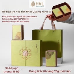 Bộ hộp trà hoạ tiết Nhật Quang cao cấp-HVL 1