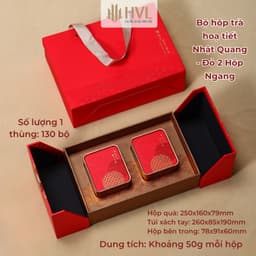 Bộ hộp trà hoạ tiết Nhật Quang cao cấp-HVL 4