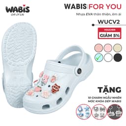 [Tặng Charm + Móc Khóa Chính Hãng] Dép Sục WABIS Đế cao 3cm Không Thấm Nước, Chống Trượt  [WUC-V2][LÙI 1 SIZE] 6