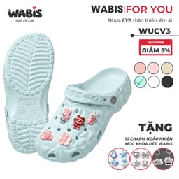 [Tặng Charm + Móc Khóa Chính Hãng] Dép Sục WABIS Kim Cương Đế 3cm Không Thấm Nước, Nhẹ, Êm Chân, Chống Trượt [WUC-V3] 5