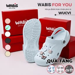 [Tặng Charm + Móc Khóa Chính Hãng] Dép Sục WABIS Unisex Classic V2 Đế Cao 3cm EVA Nguyên Sinh Chống WUC-V2 [LÙI 1 SIZE] 4