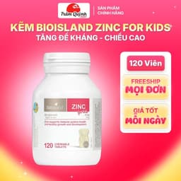 Kẽm Bioisland Zinc For Kids - Bổ Sung Kẽm Hữu Cơ Cho Trẻ, Hỗ Trợ Tăng Đề Kháng Lọ 120 Viên 1