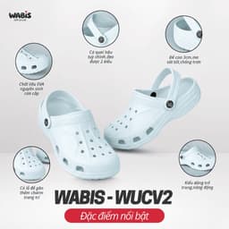 [Tặng Charm] Dép Sục WABIS Đế cao 3cm Không Thấm Nước, Chống Trượt [WUC-V2][LÙI 1 SIZE] 7
