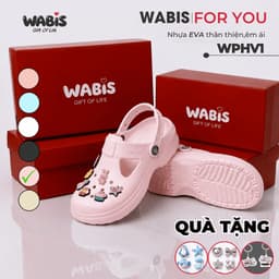 [Tặng Charm + Móc Khóa Chính Hãng] Dép Sục WABIS Platform Happiness V1 Đế Cao 3cm Chống Nước, Chống Trượt [WPH-V1] 5
